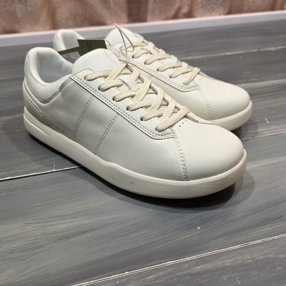 Goodfellow & Co Men's Scout Sneakers White Low Top Faux Leather Size 7